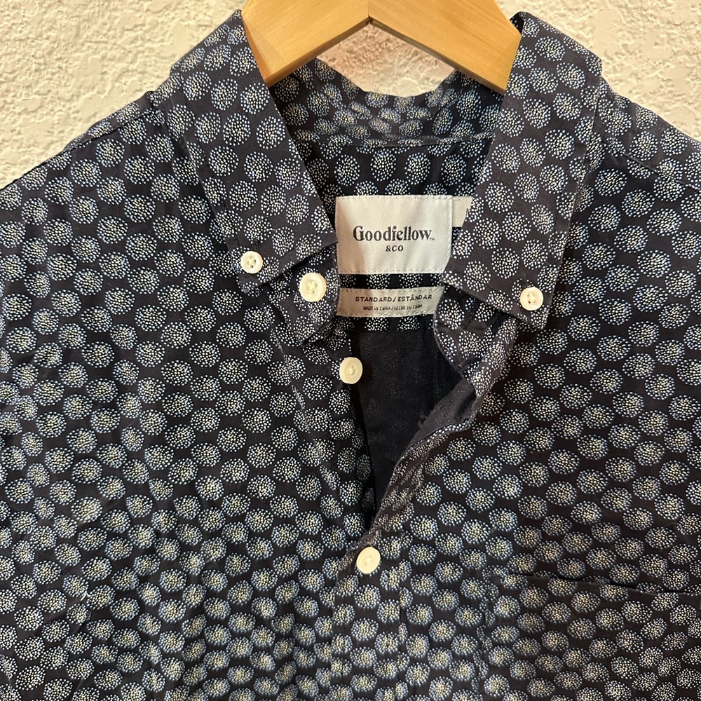 Goodfellow & Co Men's Dark Blue Patterned Shirt